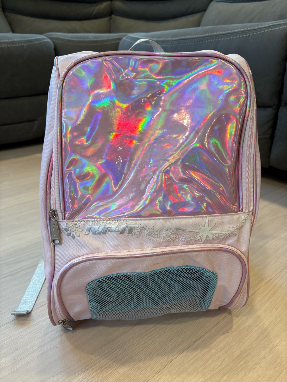 Girls Pink Holographic Rip-It Cheer/Sport Backpack - Iridescent Shine